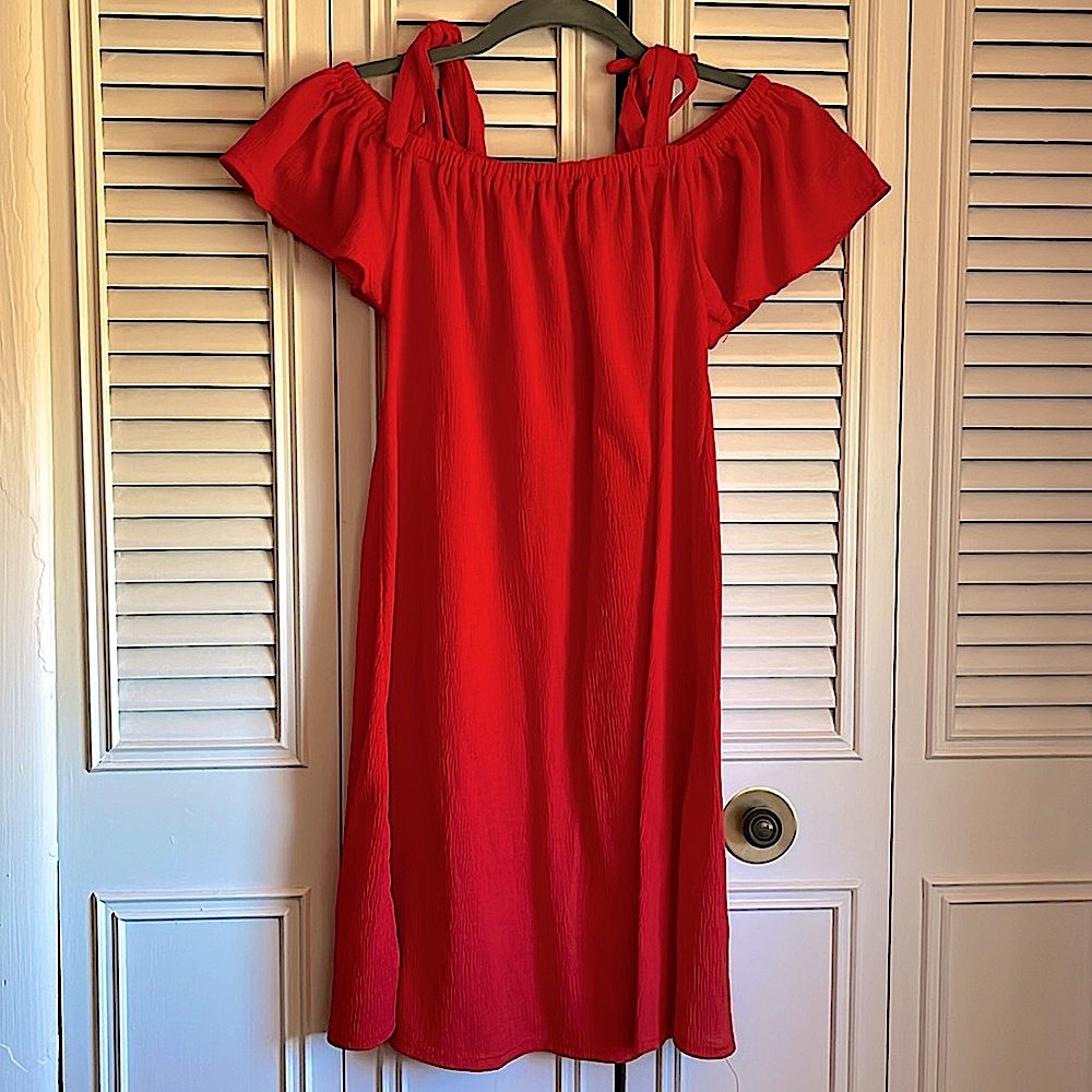 Red Off shoulder Dress